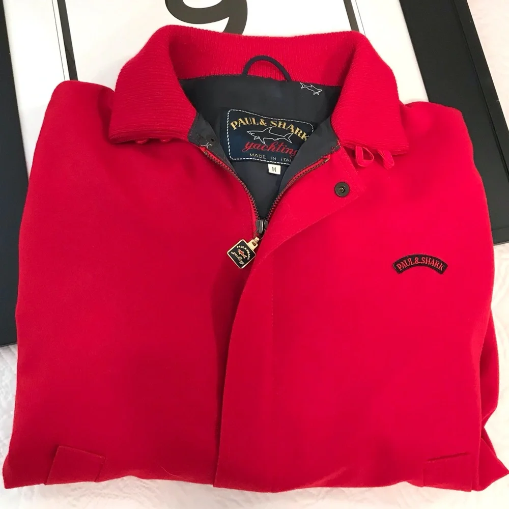 Paul & Shark Red Wool Yachting Bomber Jacket